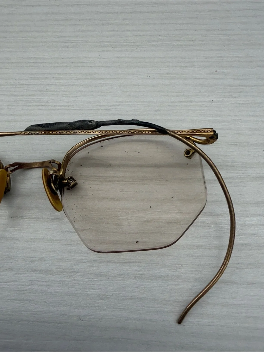12K Gold Filled Rim Rimless Octagonal Eyeglasses